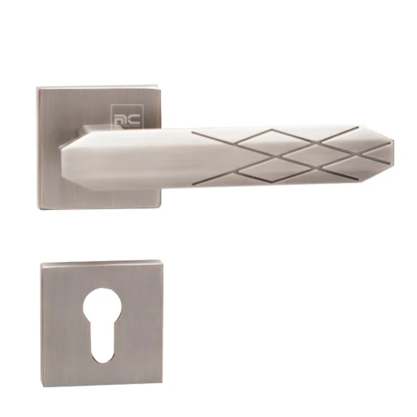 Royalwand Door Handle and Lever Set Matte Steel Nickle or Matte Antique Brass-RW 148