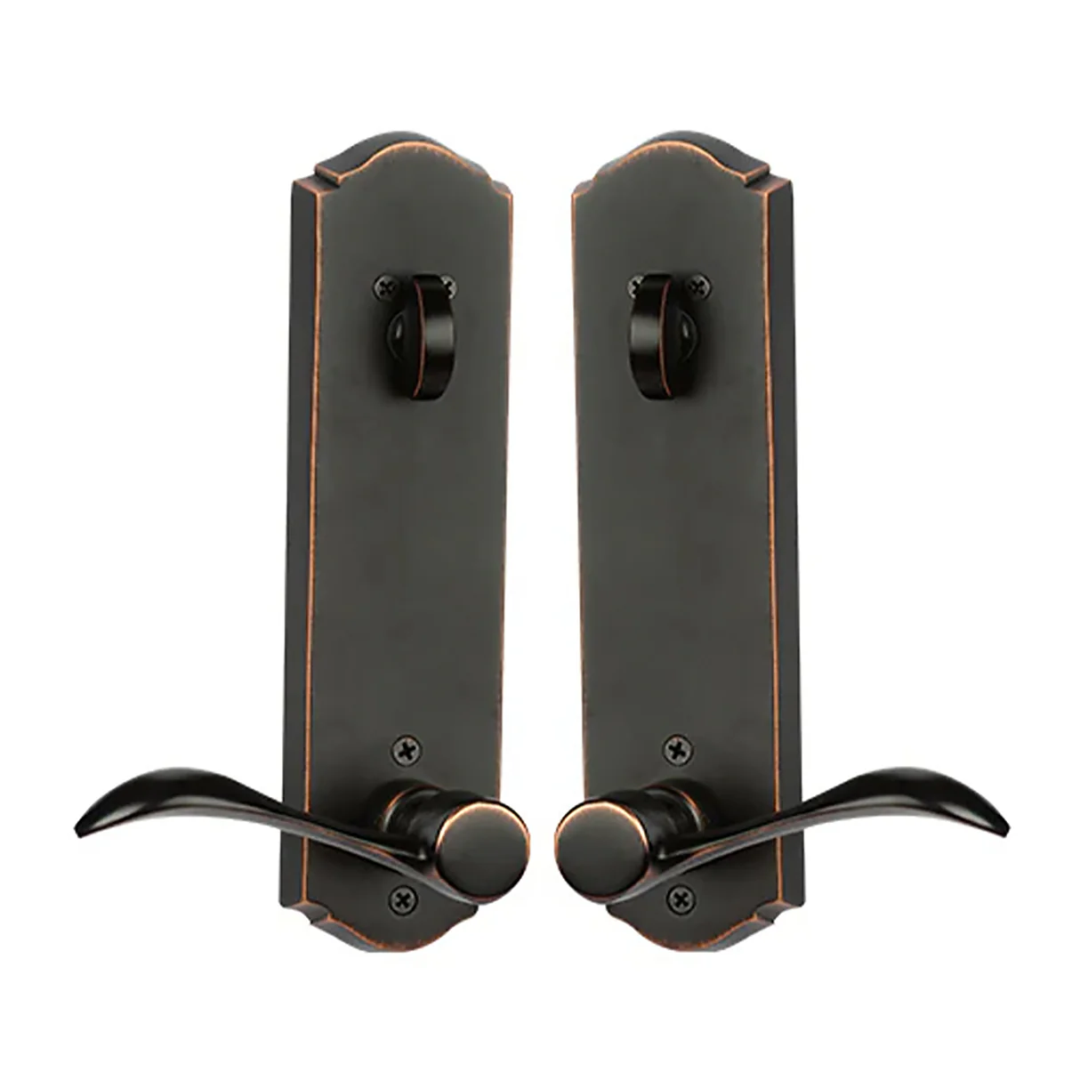 N2LOK Etna Entry Handle with Wave lever, Single Cylinder in Venetian Bronze Finish - Image 2