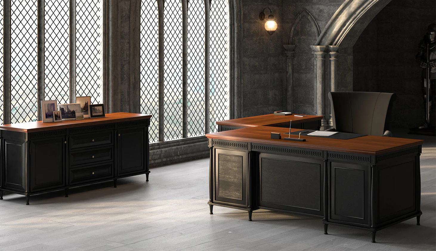 Manager Table with Side Rack