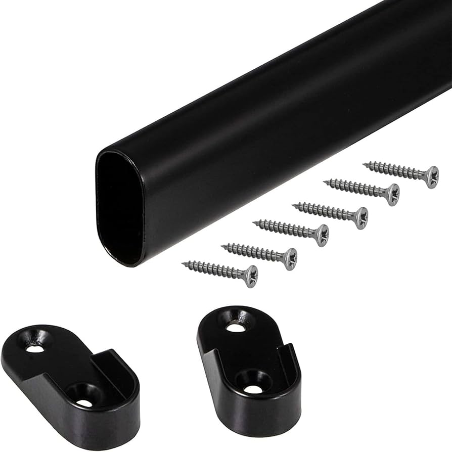 Black Matte Oval Pipe (Wardrobe Rail)